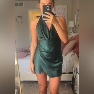 Hello Molly Green Cowl Neck Bodycon Mini Dress